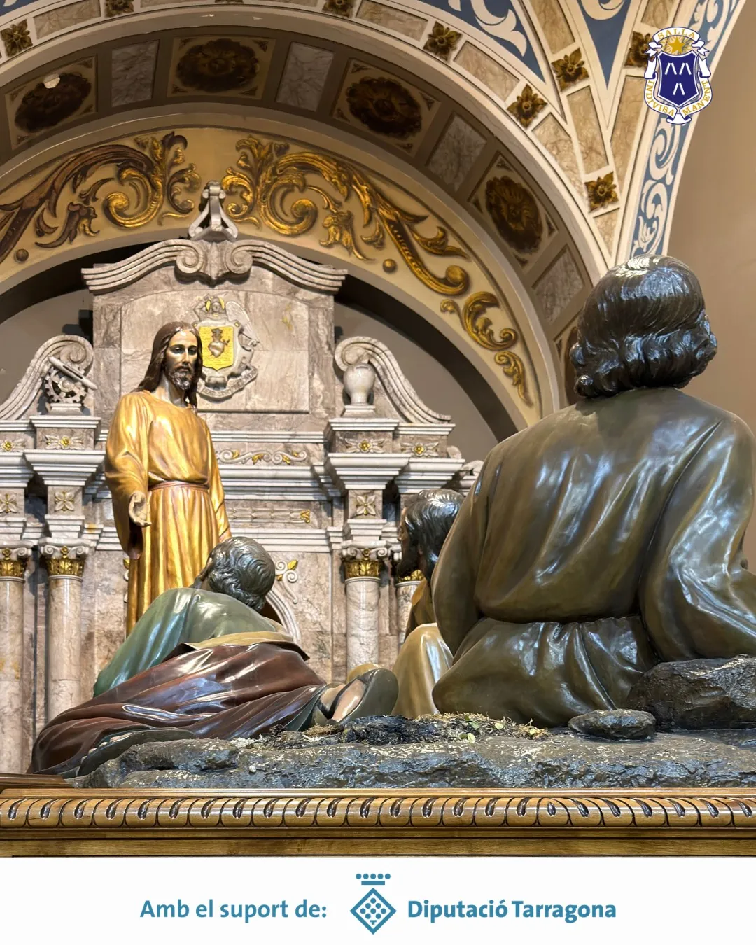 El misteri de l'Oració a l'Hort restaurat, amb la imatge de Jesús i els apòstols